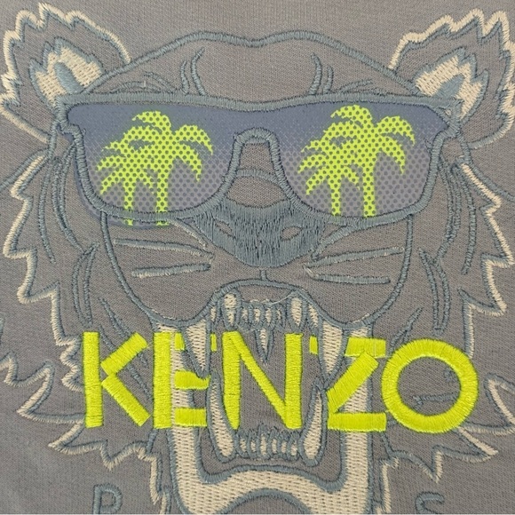 NWT KENZO Kids Baby Tiger Logo Embroidered Sweatshirt Blue Size 6M - Picture 9 of 16